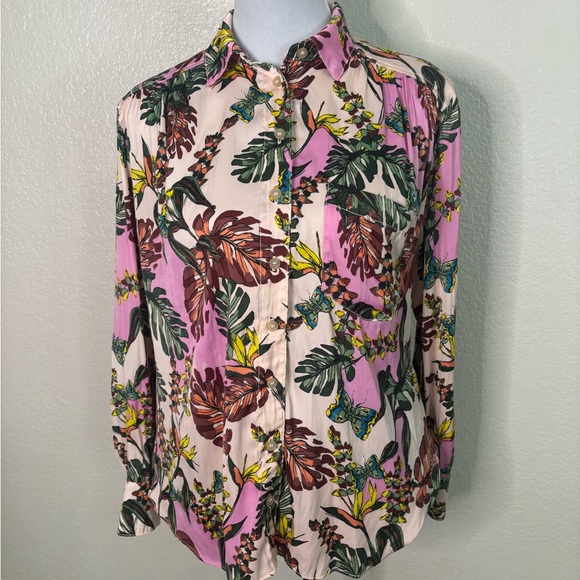 EUC Free People Under The Palms Button Down Shirt - Floral Print - Picture 7 of 8